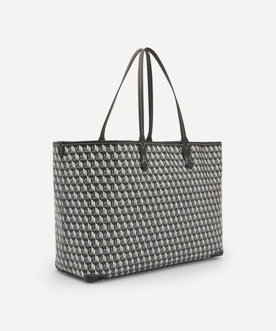 Shop Anya Hindmarch I Am A Plastic Bag Recycled Coated Canvas Tote Bag In Charcoal
