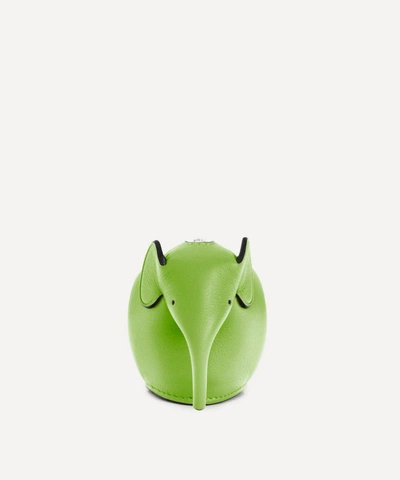 Loewe Elephant Leather Bag Charm In Apple Green