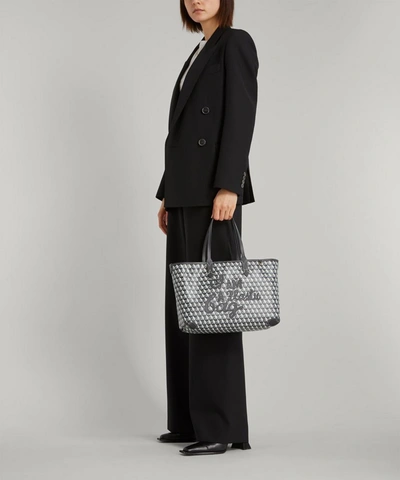 Shop Anya Hindmarch I Am A Plastic Bag Small Motif Recycled Coated Canvas Tote Bag In Charcoal