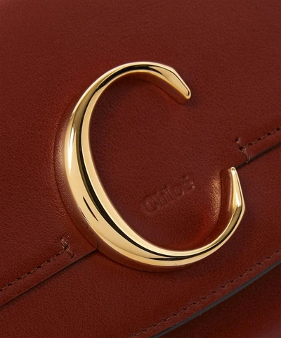 Shop Chloé Chloe C Long Leather Wallet In Sepia Brown