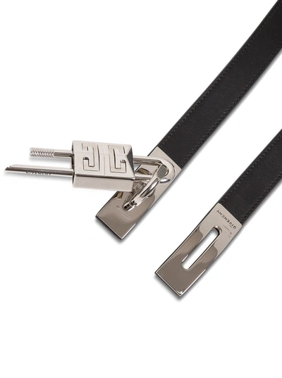 Shop Givenchy Turnlock Leather Belt In Black Leather
