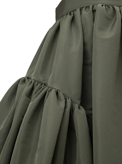 Shop Alexander Mcqueen Voluminous Midi Skirt In Green