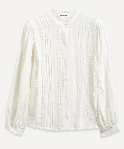 Shop Masscob Brunella Linen Shirt In White