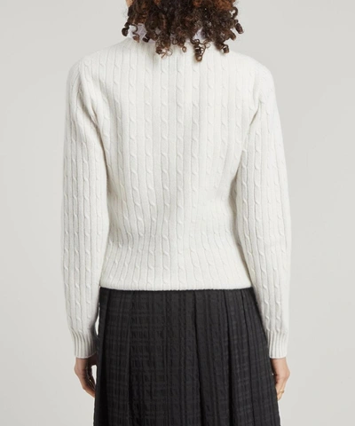 Shop Erdem Dalton Bow Cashmere-merino Wool Sweater In Cream