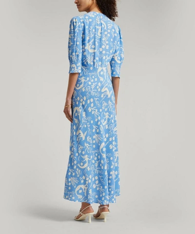 Shop Rixo London Zadie Sea Life Silk Midi-dress