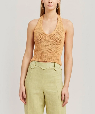 Shop Paloma Wool Bien V-shaped Knit Top In Coral
