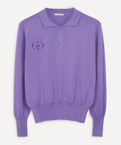 Shop Paloma Wool Rafael Zip-neck Sweater In Purple