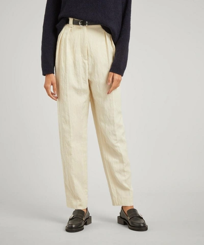 Shop Masscob Argo Pleated Trousers In Panna
