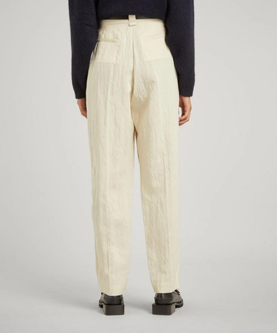 Shop Masscob Argo Pleated Trousers In Panna