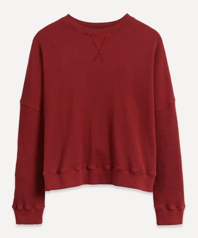 Shop Ymc You Must Create Almost Grown Waffle Knit Sweater In Red