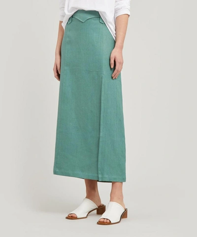 Shop Paloma Wool Tonne Western Style Midi-skirt In Dark Green