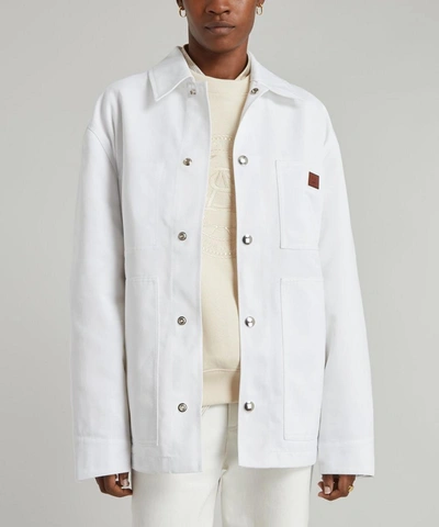 Shop Acne Studios Face Workwear Jacket In White