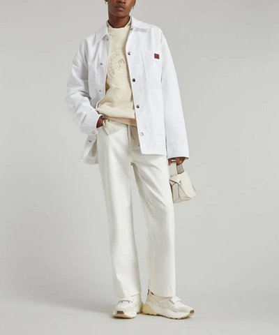 Shop Acne Studios Face Workwear Jacket In White