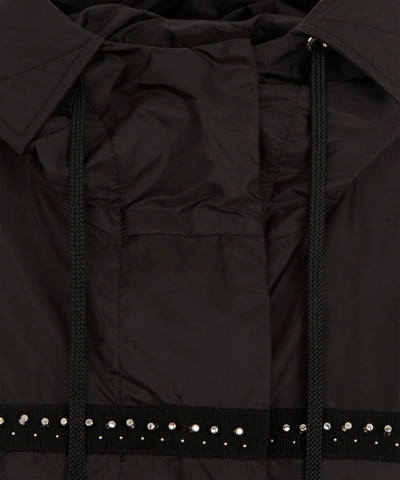 Shop Moncler Prasin Long Studded Nylon Jacket In Black