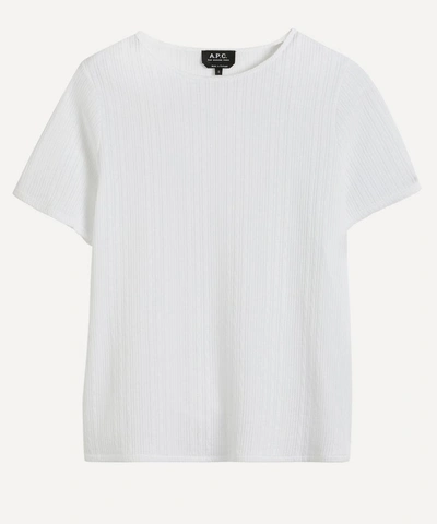 Shop Apc Elsie Ribbed T-shirt In White