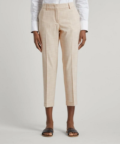 Shop Piazza Sempione Tailored Trousers In White Beige