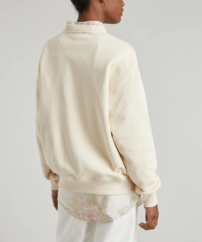 Shop Acne Studios Relaxed Embroidered Sweatshirt In Coconut White