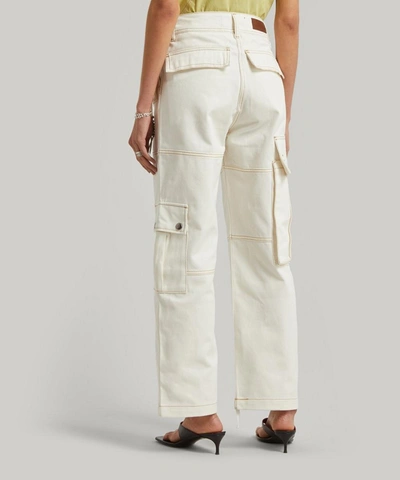 Shop Andersson Bell Alex Twill Cargo Trousers In Off White