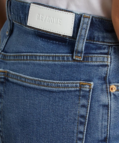 Shop Re/done High-rise Ankle Crop Jeans In Blue