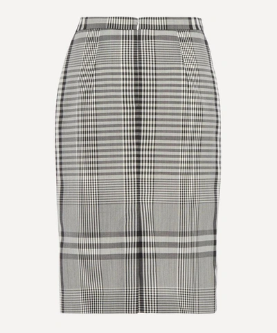 Shop Burberry Runway Gingham Skirt In Black