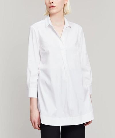 Shop Piazza Sempione Classic Cotton Shirt In White
