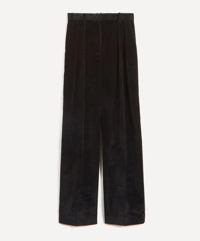Shop The Row Chandler Wide-leg Corduroy Trousers In Black
