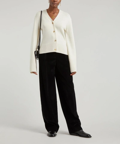 Shop The Row Chandler Wide-leg Corduroy Trousers In Black