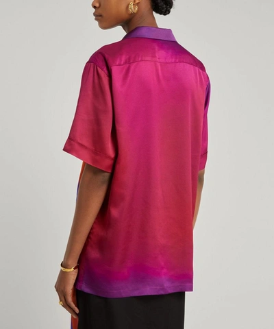 Shop Dries Van Noten Face Print Satin Shirt In Multi