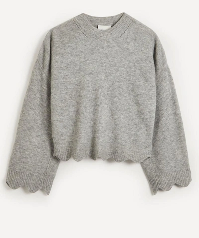 Shop 3.1 Phillip Lim / フィリップ リム Scallop Alpaca-blend Sweater In Grey