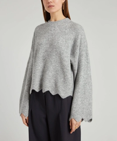Shop 3.1 Phillip Lim / フィリップ リム Scallop Alpaca-blend Sweater In Grey