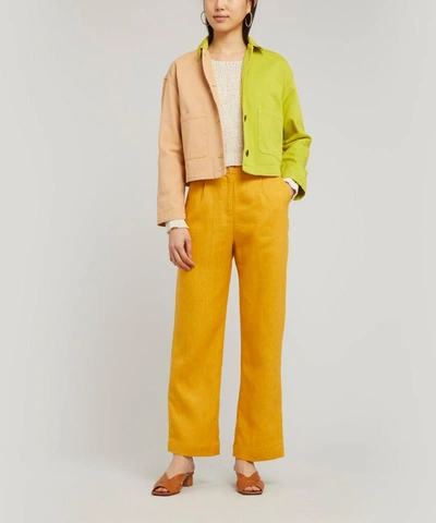 Shop Paloma Wool Shanghai High-rise Linen Trousers In Orange