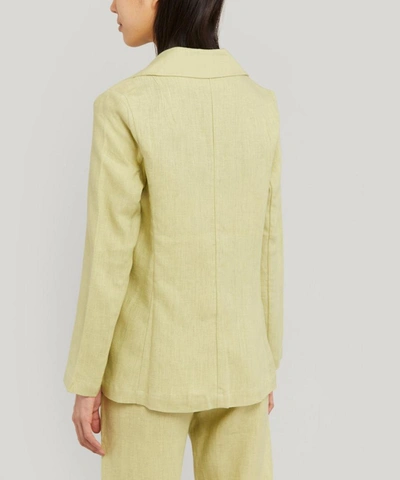 Shop Paloma Wool Dallas Linen Blazer In Green