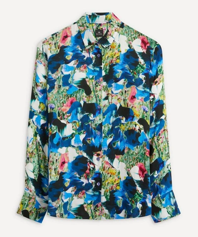 Shop Paul Smith Floral Print Shirt In Blue
