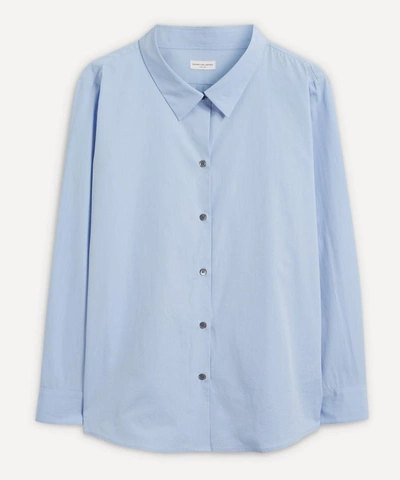 Shop Dries Van Noten Loose Cotton-poplin Shirt In Light Blue