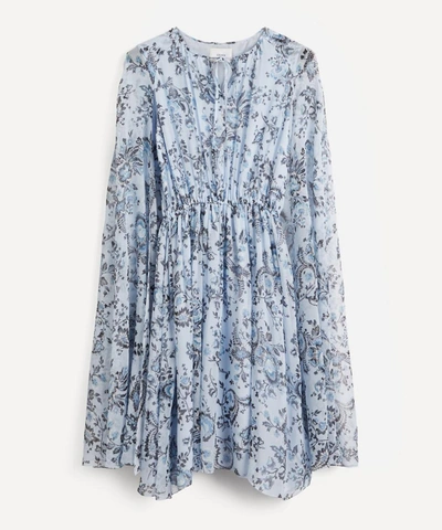 Shop Erdem Austin Caped Mini-dress In Cornflower Blue