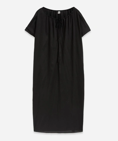 Shop Totême Draped Beach Tunic In Black