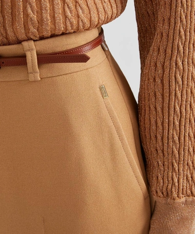 Shop Chloé Double-face Crepe Wide-leg Trousers - Size 10 In Pearl Beige