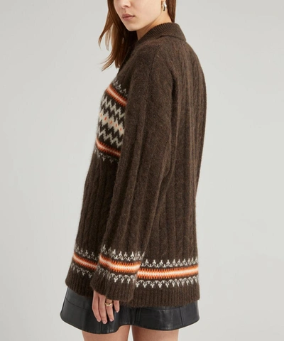 Shop Ganni Retro Alpaca-blend Oversized Jumper In Mole