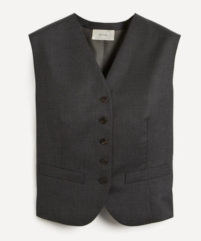 Shop The Row Vega Wool Waistcoat In Dark Grey