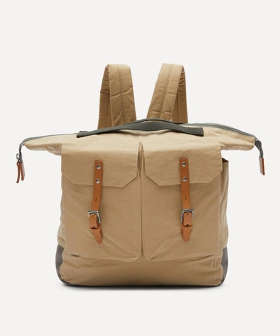 Shop Ally Capellino Frank Large Waxed Cotton Backpack In Putty