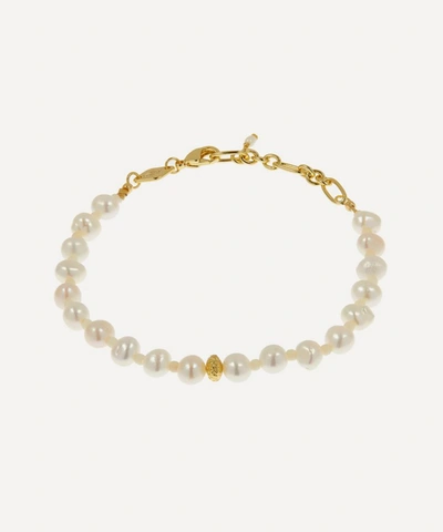 Anni Lu Gold-plated Stellar Pearly Bracelet In White