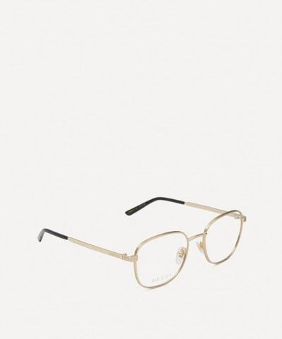 Shop Gucci Round Metal Optical Glasses In Gold