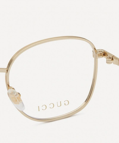 Shop Gucci Round Metal Optical Glasses In Gold