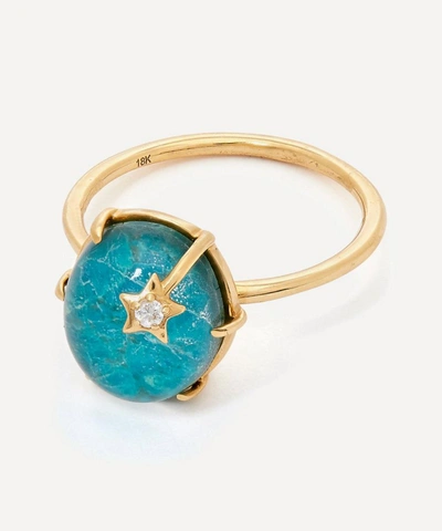 Shop Andrea Fohrman Gold Mini Galaxy Chrysocolla And Diamond Star Ring