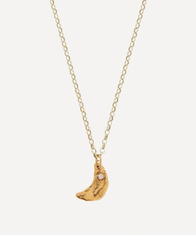 Shop Alighieri Gold-plated The Faint Moonlight Diamond Pendant Necklace