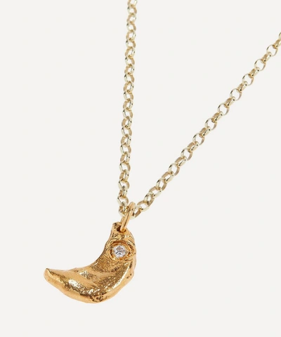 Shop Alighieri Gold-plated The Faint Moonlight Diamond Pendant Necklace