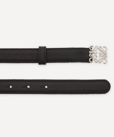 Shop Loewe Anagram Buckle Leather Belt In Black