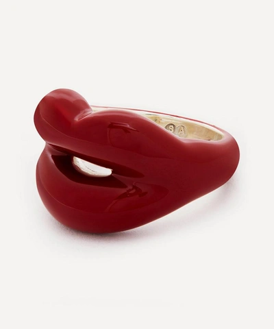 Shop Solange Azagury-partridge Classic Red Hotlips Ring