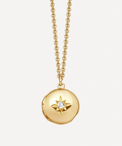 Shop Astley Clarke Mini Biography Locket Necklace In Gold