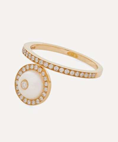 Shop Anissa Kermiche Gold Solitaire Pearl And Diamond Ring